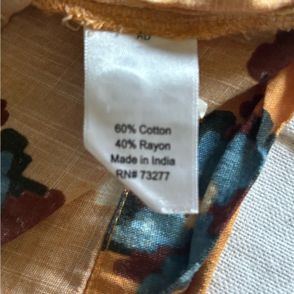 Women’s Sonoma Colorful short sleeve blouse. L Burnt Orange. - Picture 4 of 10